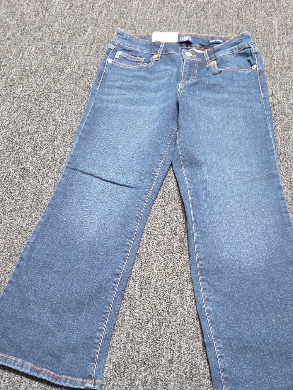 (#1) Chaps Women's Blue Wide-Leg Flare Jeans